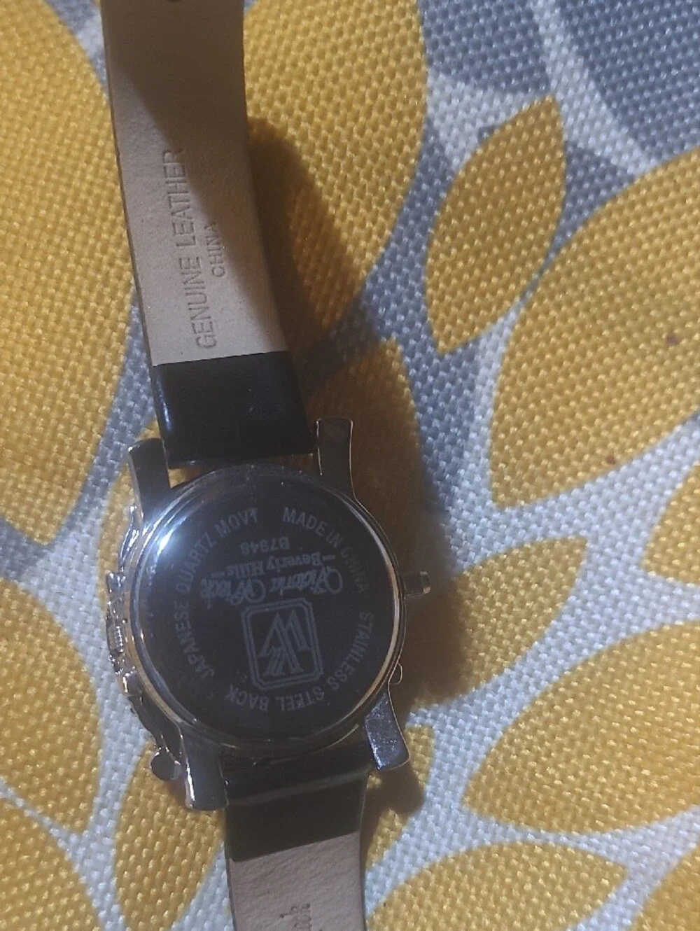 Victoria Wieck Black Patent Bracelet Watch with Crystal Panda Motif